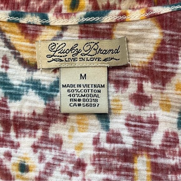 Lucky Print Blouse Long Sleeve Bohemian Tunic Top‎ Colorful Pattern Size Medium - Picture 6 of 6